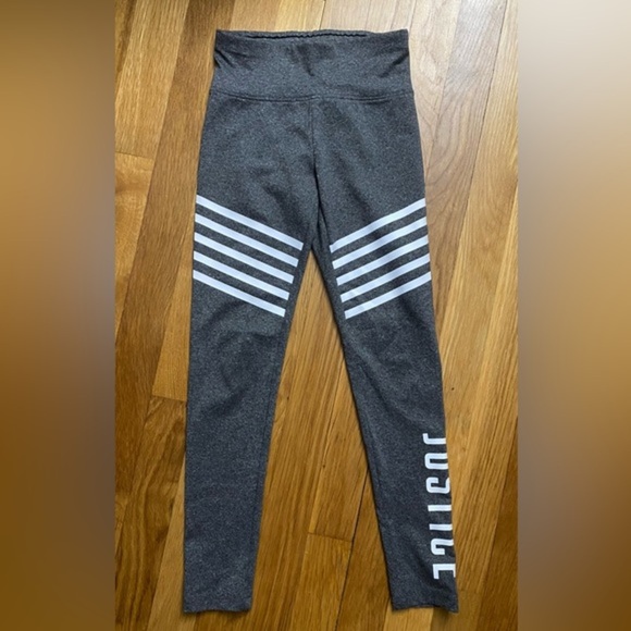 Justice Gray and White Leggings Size 8 - Picture 1 of 5